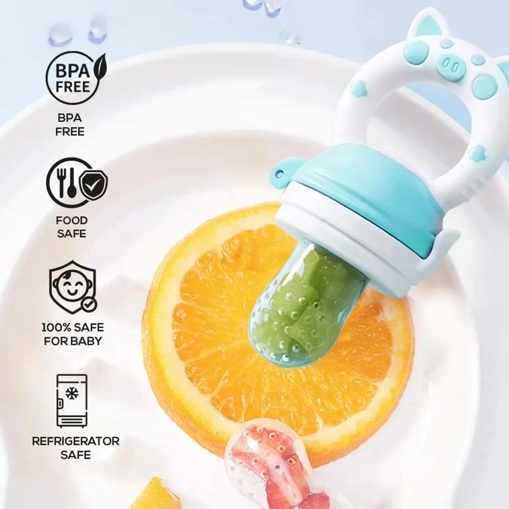 CHUPON ALIMENTADOR PARA BEBE DE SILICONA SIN BPA CELESTE - Celeste